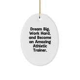Funny Athletic Trainer Gifts from Men to Friends for Christmas Unique Oval Ornament - Image 1